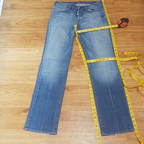 7 FOR All MANKIND WOMEN FADED DISTRESSE DENIM 27x32 BLUE JEANS - Picture 1 of 8